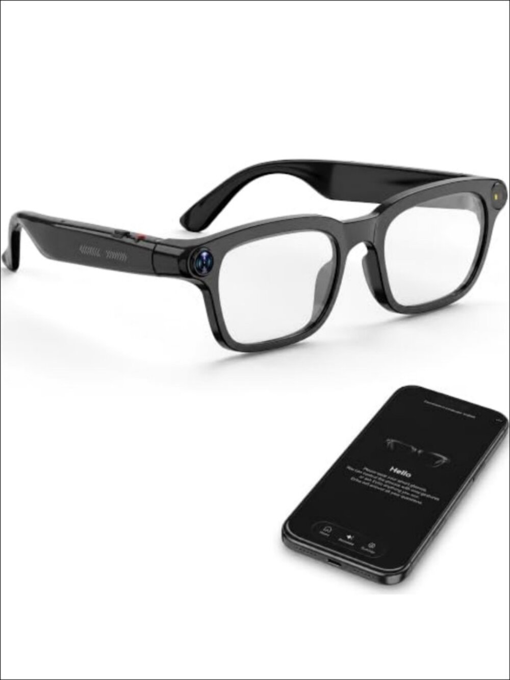 Smart Glasses with 8MP Camera AI Translation Open-Ear Audio